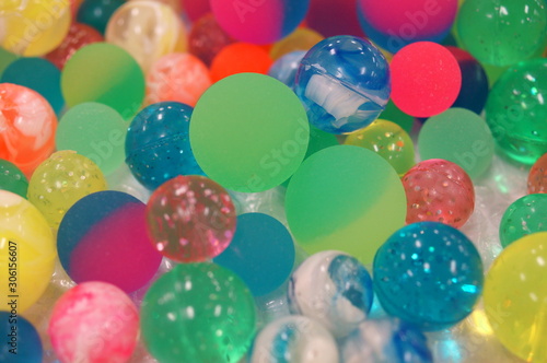 Obraz na plátne Rubber colorful shining toy ball