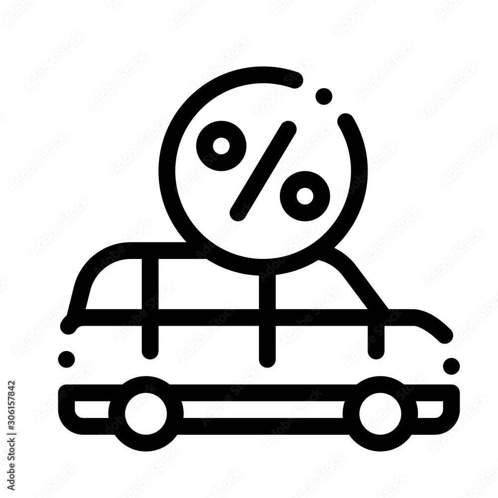 Car Credit Loan Icon Vector. Outline Car Credit Loan Sign. Isolated Contour Symbol Illustration Car Credit Loan Icon Vector. Outline Car Credit Loan Sign. Isolated Contour Symbol Illustration