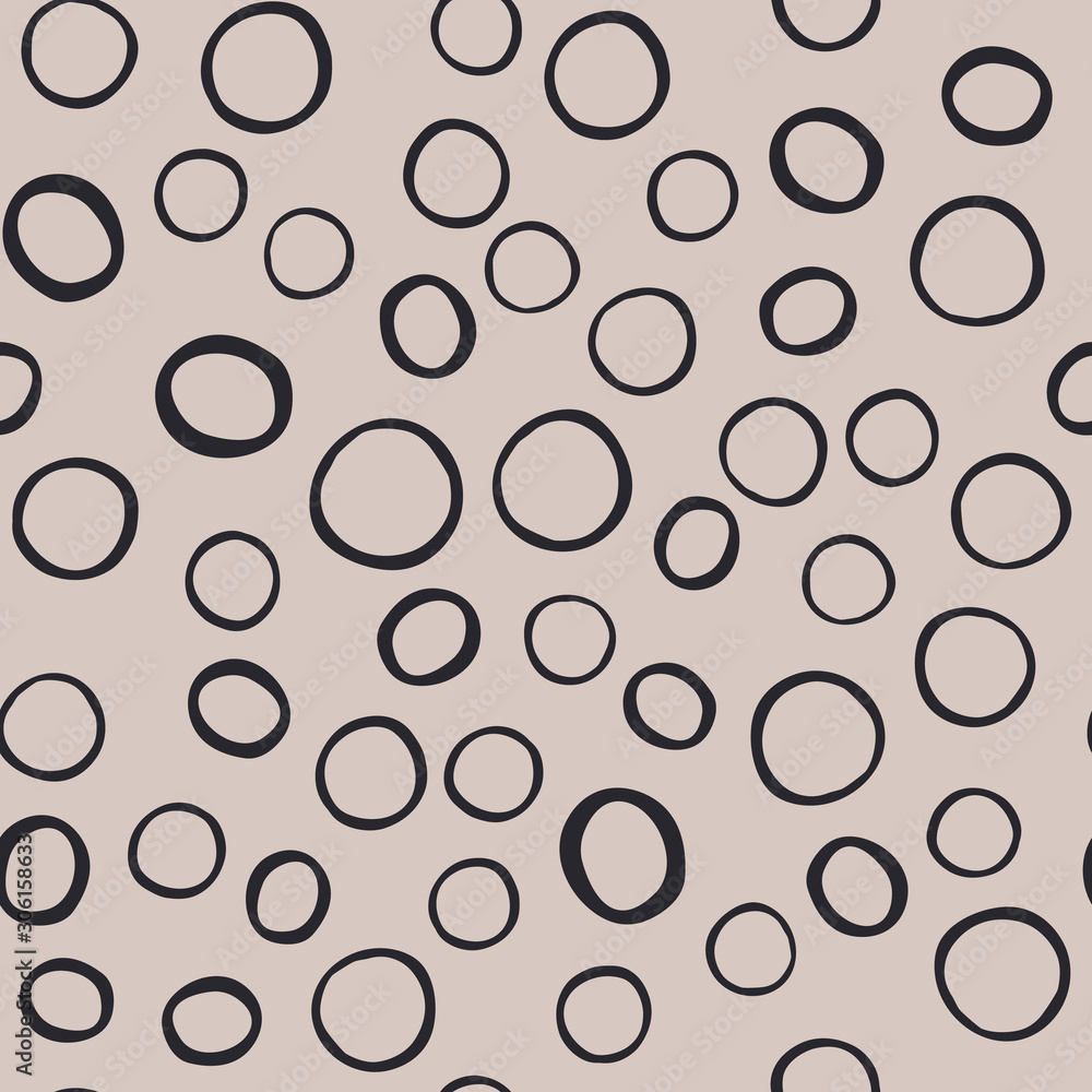 Abstract creative seamless pattern with circle round shapes elements.