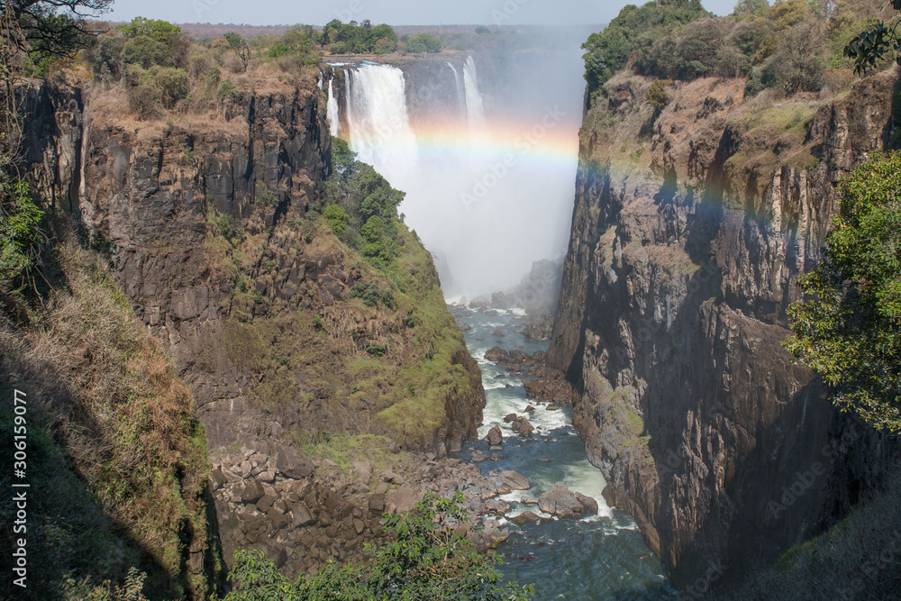 The smoke that thunders, View from the victoria falls, Zimbabwe, Africa