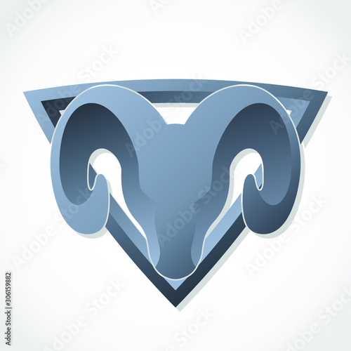 ram head 3d lelegant heraldry logo