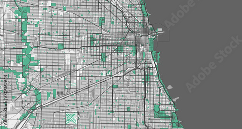 Detailed map of Chicago, USA