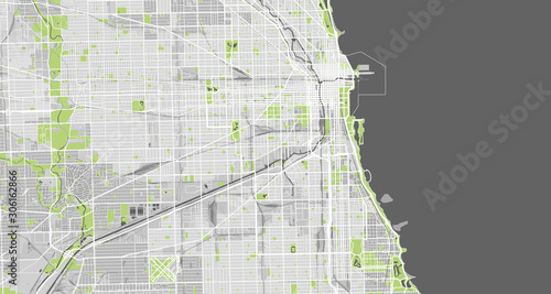 Detailed map of Chicago, USA