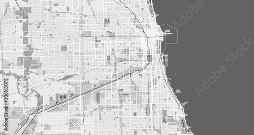 Detailed map of Chicago, USA photo