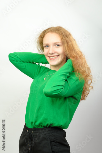portrait happy young woman isolated