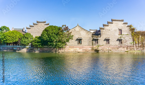 Ancient houses in Ningbo Yuehu Park photo