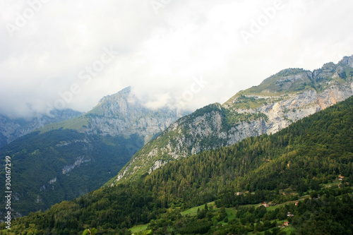 Mountain tops in the clouds