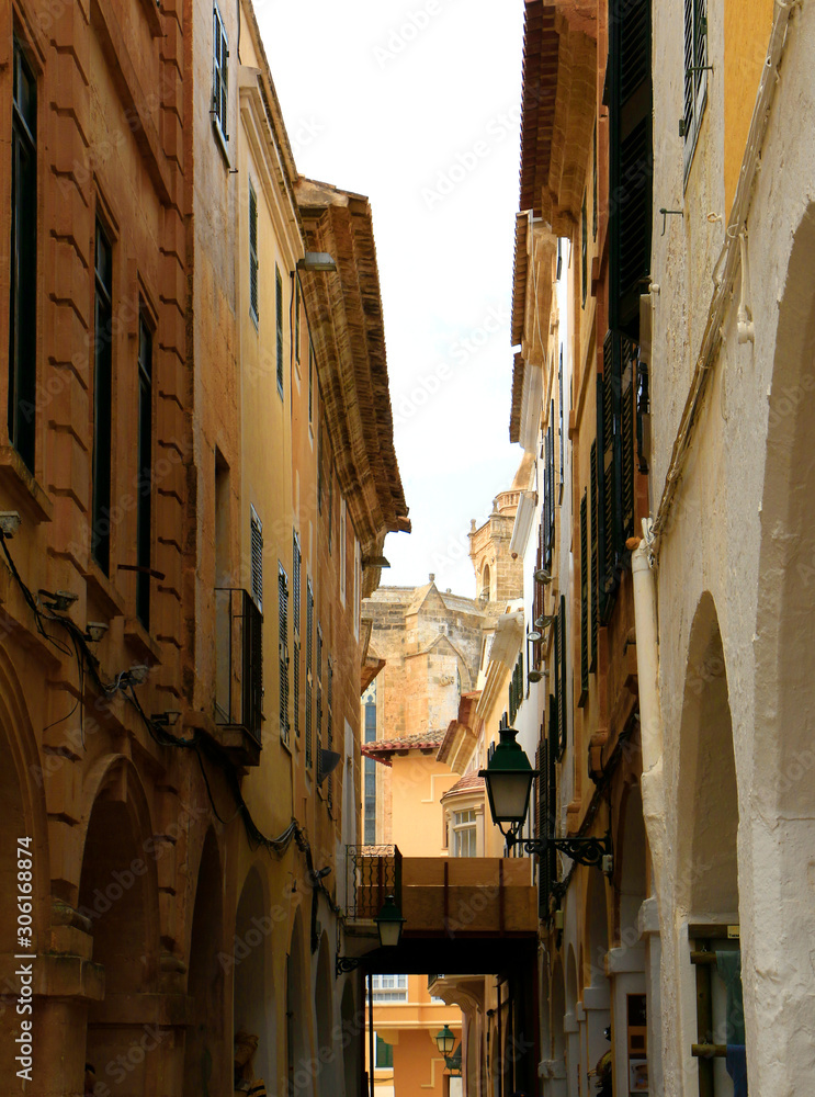 Alley of an old village (Ciutadella de Menorca, Menorca, Spain)