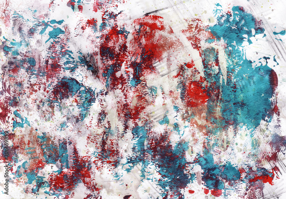 Fototapeta premium Mix color contemporary abstract painting white background.
