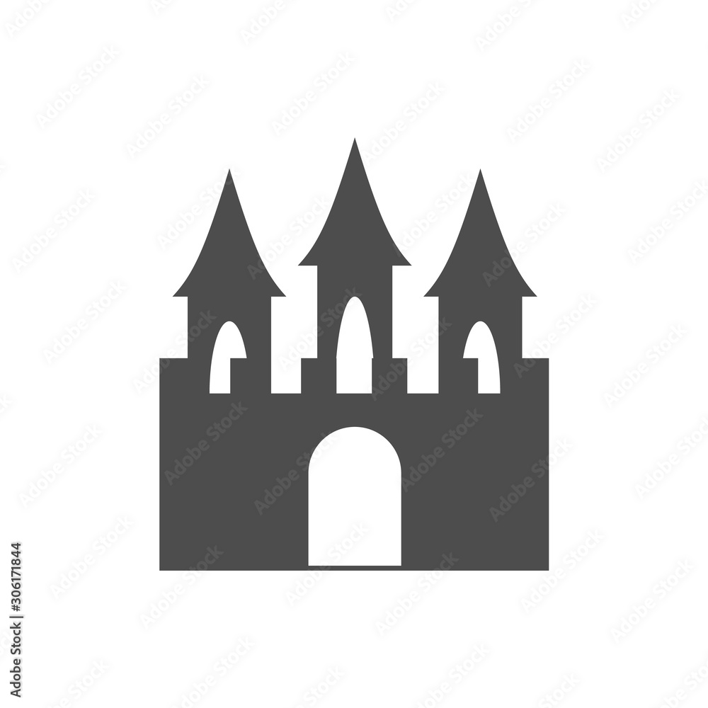 Castle flat icon. Vector illustration.