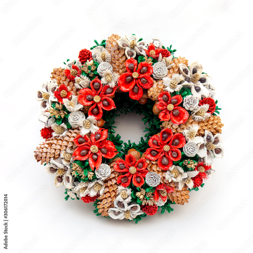 Christmas Holiday Wreath Isolated On White Background Christmas Holiday Wreath Isolated On White Background