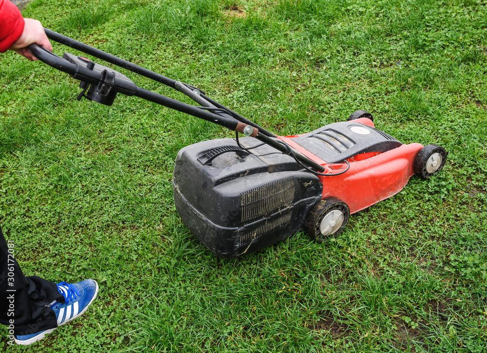 mowing the grass, mowing the lawn with lawnmower mowing the grass, mowing the lawn with lawnmower