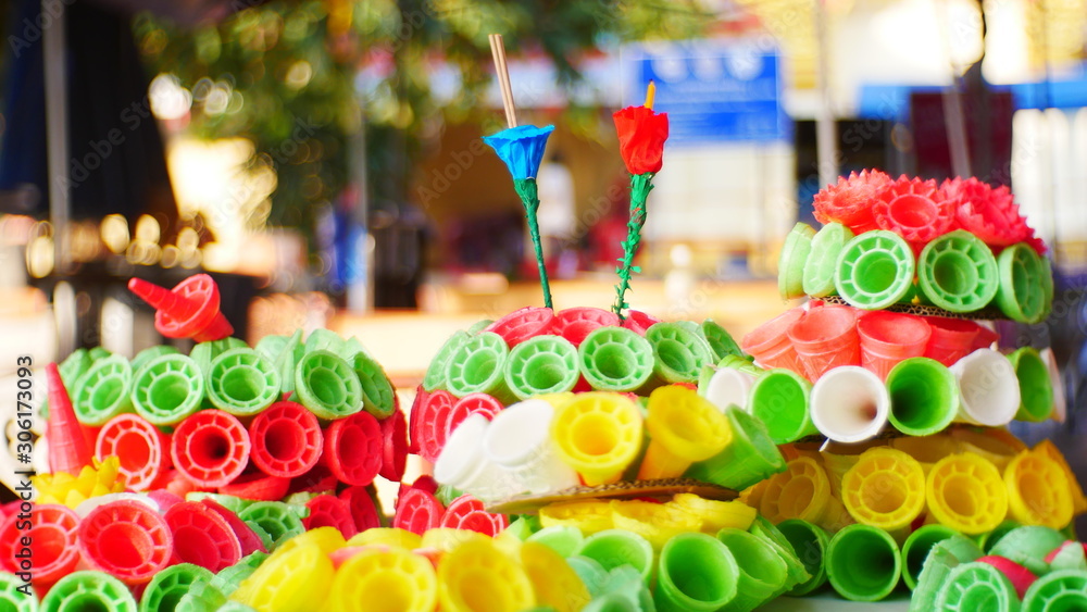 colorful flower cone, ice cream cone, 