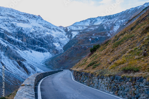 Road to the mountain at passo dello stelvio Italy. photo