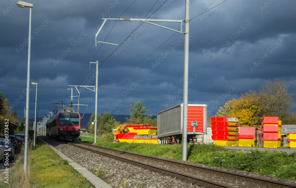 Fototapeta premium train on the railway