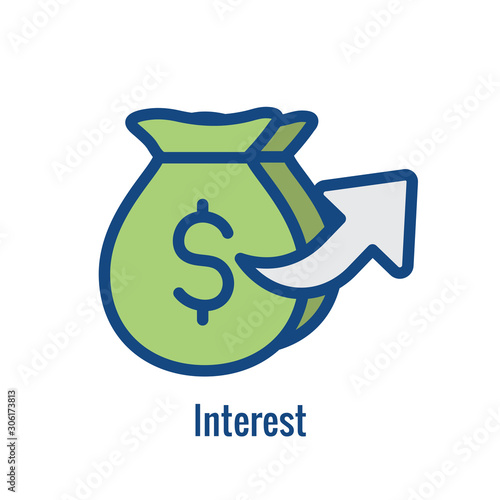 Investment or Banking Icon that shows increase in amount