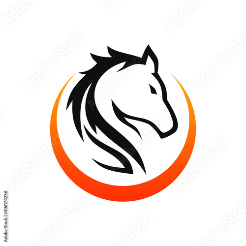 Horse Head Silhouette Logo Design
