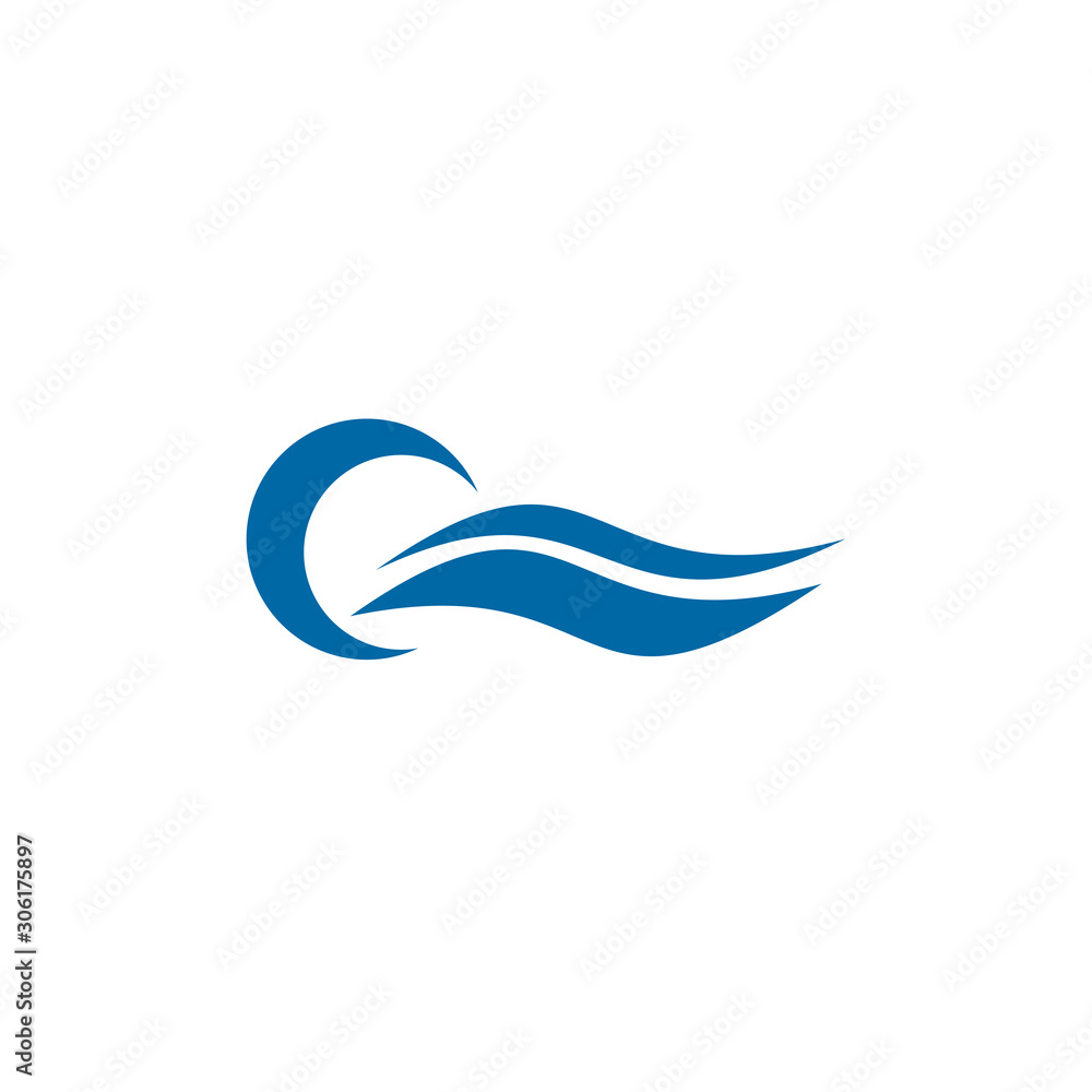 Obraz premium Wave icon logo design vector template
