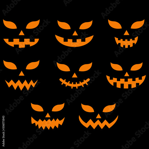 pumpkin face icon vector design symbol