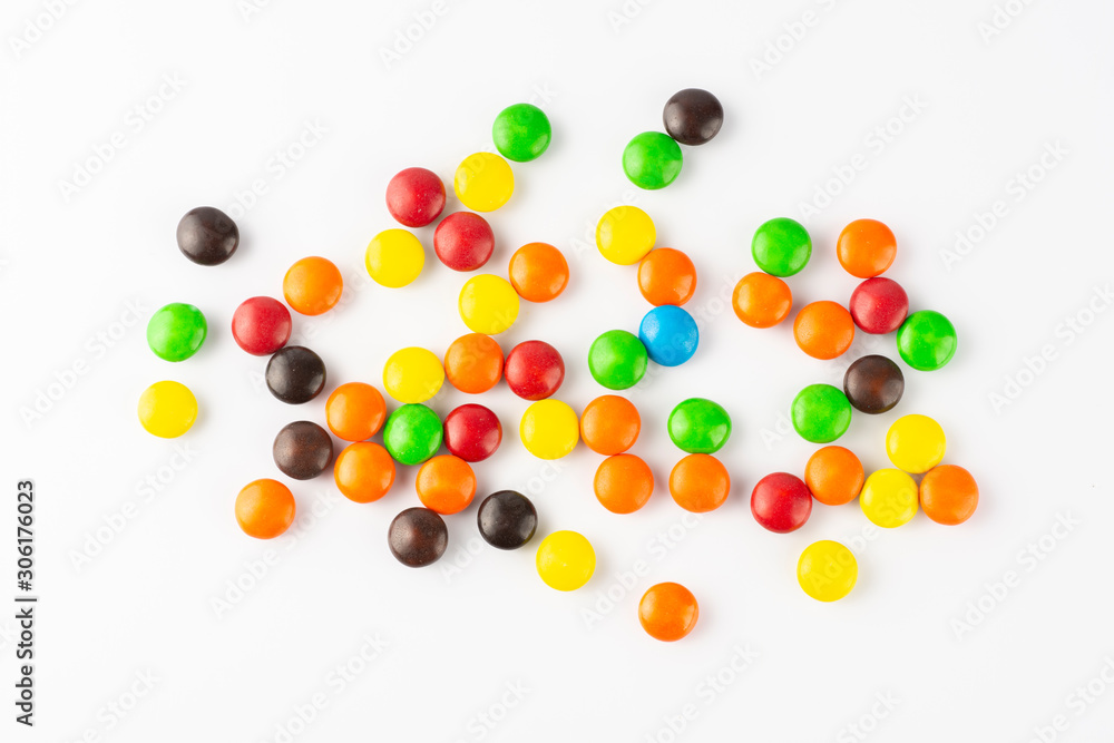 Group of colorful candies over white background. Group of colorful candies over white background.