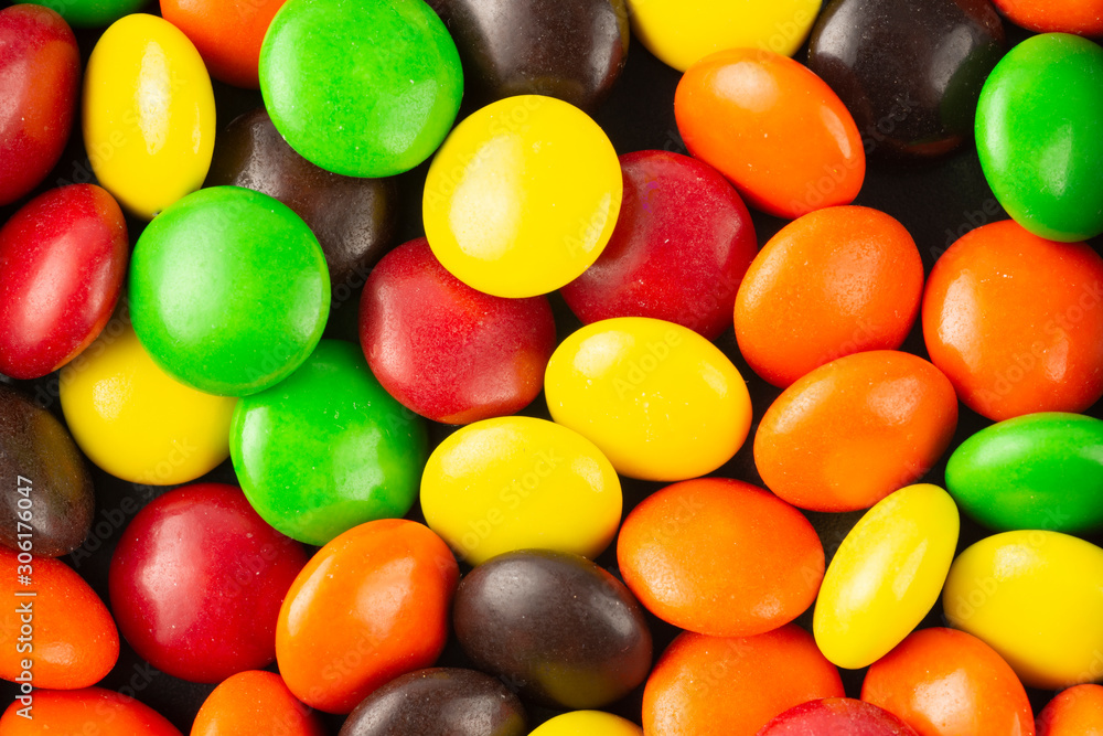Closeup top view of colorful candies. Closeup top view of colorful candies.
