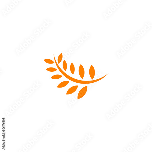 Wheat flour agriculture logo design vector template
