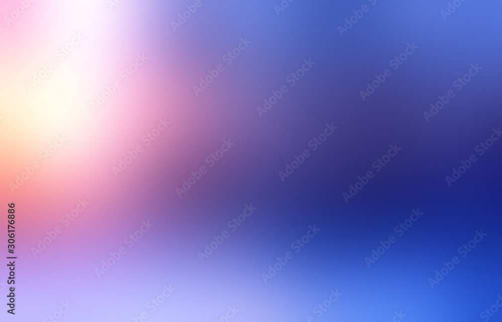 Fototapeta premium Winter sunlight bright on blue blur abstract background. Shiny outdoor defocus illustration.