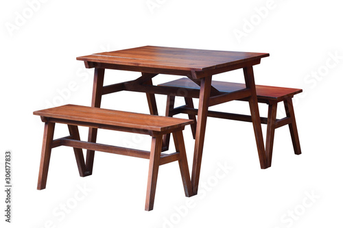 Garden table set with benches