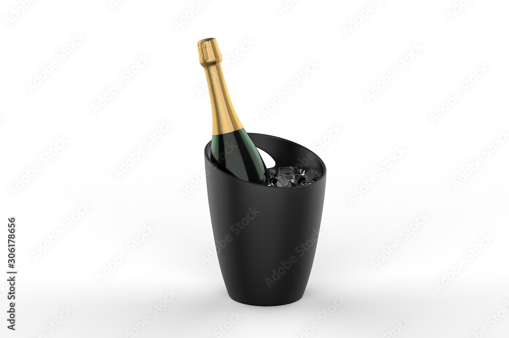 Blank ice bucket for promotional branding. 3d render illustration. Blank ice bucket for promotional branding. 3d render illustration.
