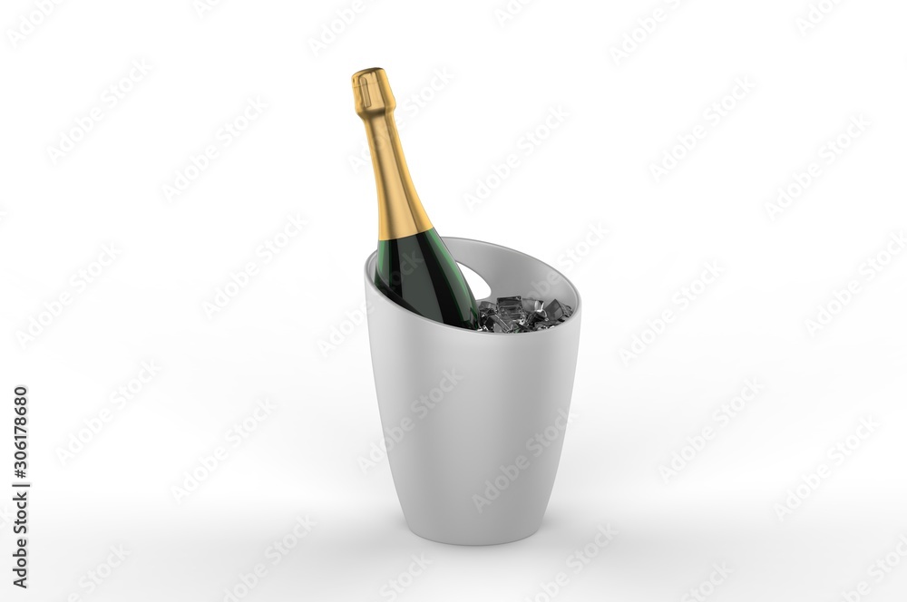 Blank ice bucket for promotional branding. 3d render illustration. Blank ice bucket for promotional branding. 3d render illustration.