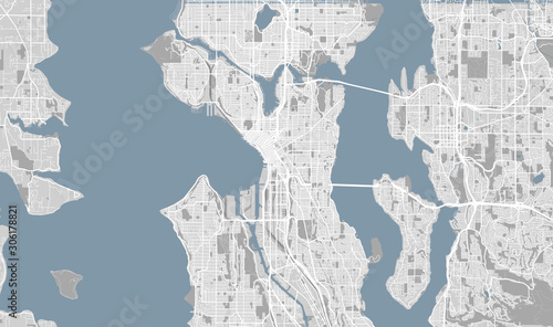 Detailed map of Seattle, USA