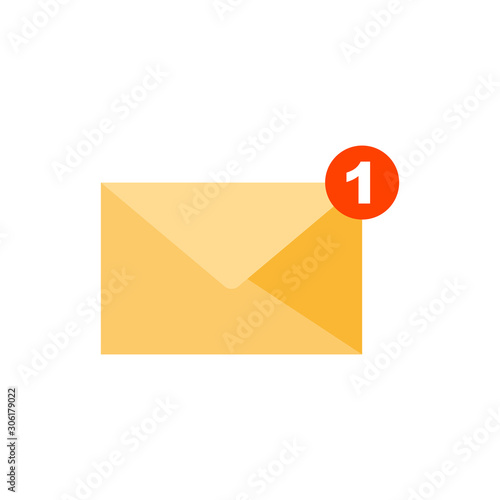 New mail or message icon. Flat illustration. Isolated on white background. 