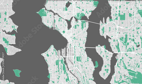 Detailed map of Seattle, USA