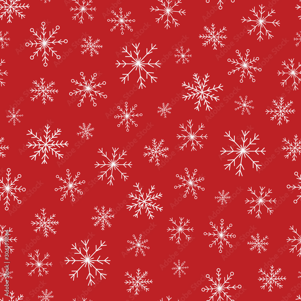 Red Christmas vector repeat pattern with white snowflakes. One of my Christmas collection patterns. Red Christmas vector repeat pattern with white snowflakes. One of my Christmas collection patterns.