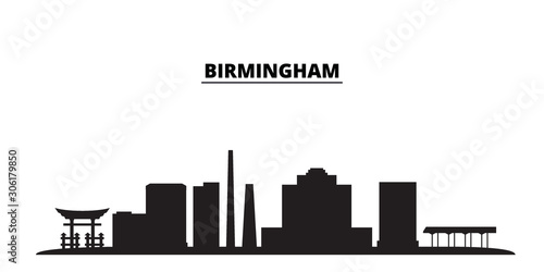 United States, Birmingham City city skyline isolated vector illustration. United States, Birmingham City travel cityscape with landmarks