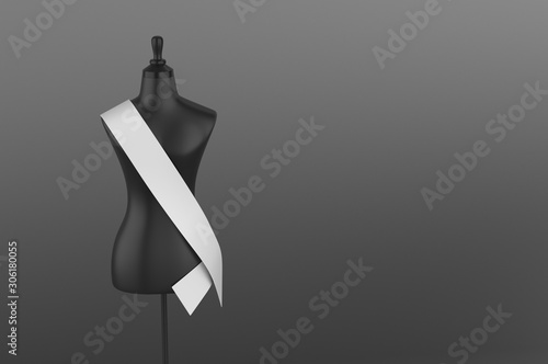 Blank sash template for event. 3d render illustration. photo