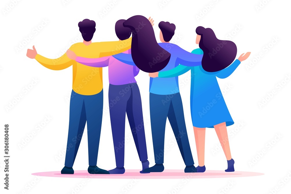 Friends Correspond Online, Chat, Share News And Impressions, Friendship.  Flat 2D Character. Concept For Web Design. Royalty Free SVG, Cliparts,  Vectors, and Stock Illustration. Image 134677293.