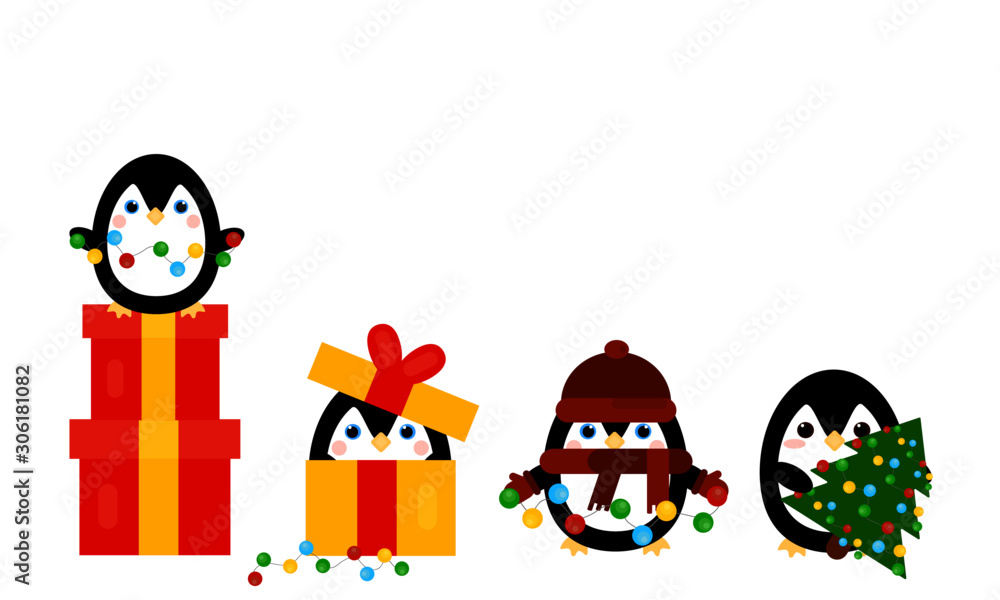 This is vector illustration of cute penguins on white background. This is vector illustration of cute penguins on white background.