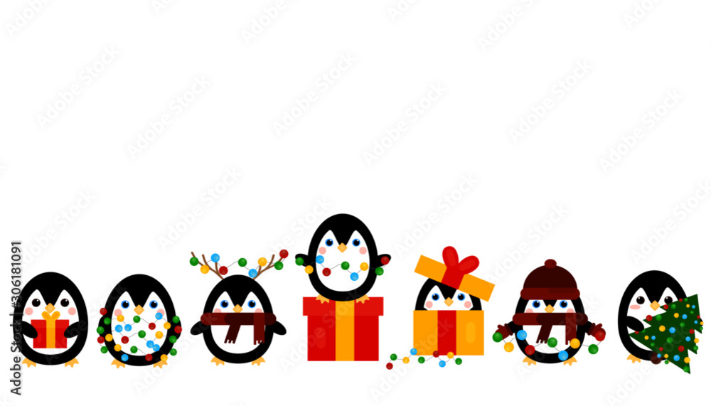 This is vector illustration of cute penguins on white background. This is vector illustration of cute penguins on white background.