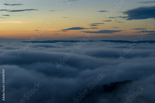beautiful paradise on the clouds with dramatic sky and light at sunrise  photo use for design  idea printing and more