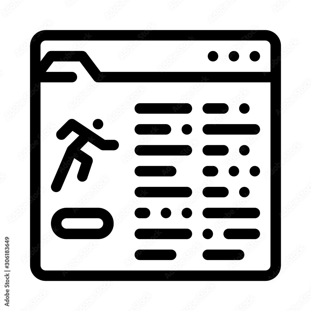 Athlete Information Document Folder Icon Vector. Outline Athlete Information Document Folder Sign. Isolated Contour Symbol Illustration Athlete Information Document Folder Icon Vector. Outline Athlete Information Document Folder Sign. Isolated Contour Symbol Illustration