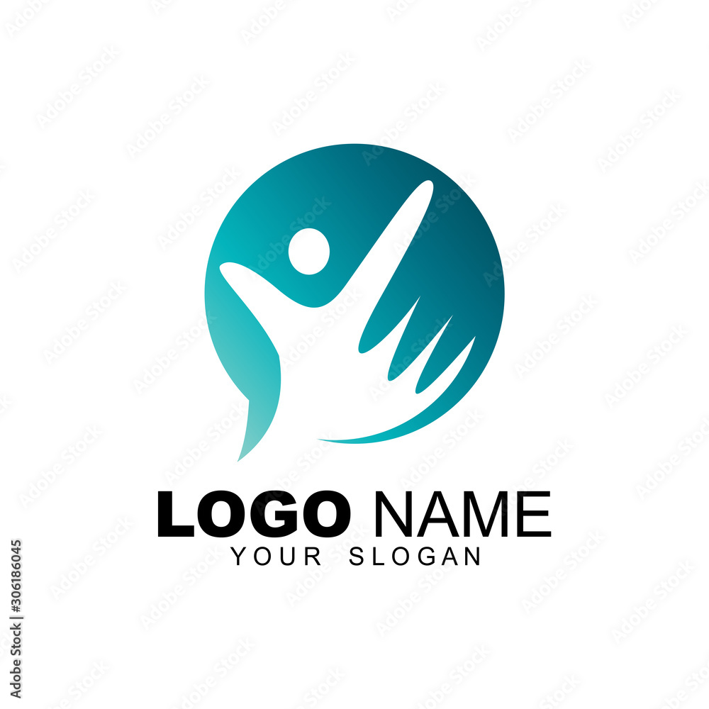 People hand logo illustration design People hand logo illustration design