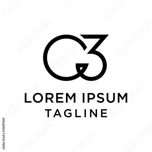 initial letter logo 3C, C3 logo template