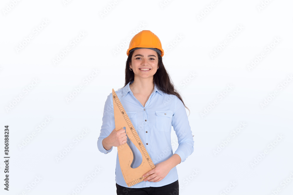 Portrait of a beautiful female architect Portrait of a beautiful female architect