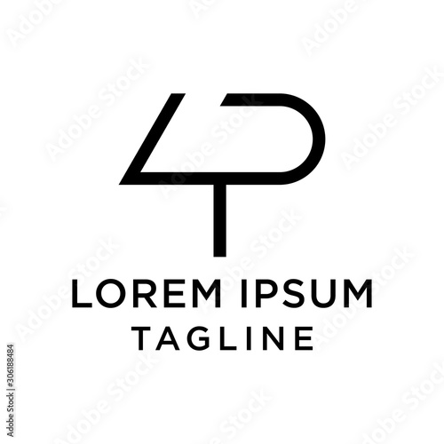initial letter logo 4P, P4 logo template 