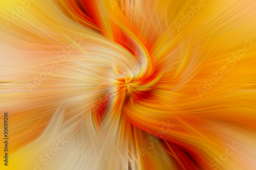 Twisted and mixed lines in the shadows of yellow, abstract background