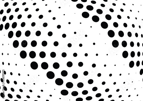 Abstract halftone wave dotted background. Futuristic grunge pattern, dot, circles. Vector modern optical pop art texture for posters, sites, business cards, cover, labels mock-up, stickers layout