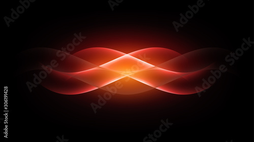 Red light wave vector illustration