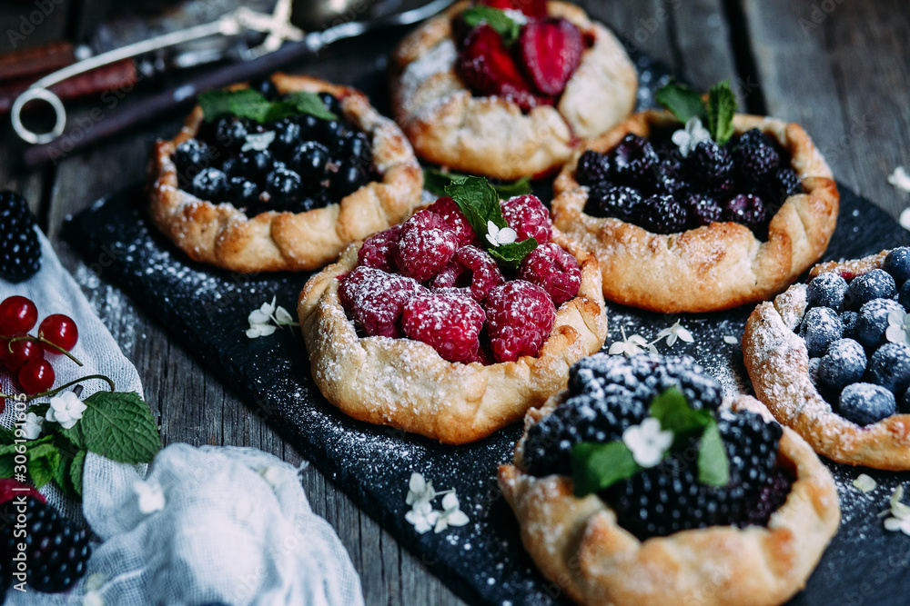 biscuit with berries of blackberry, raspberry, blueberry, black currant, strawberry biscuit with berries of blackberry, raspberry, blueberry, black currant, strawberry