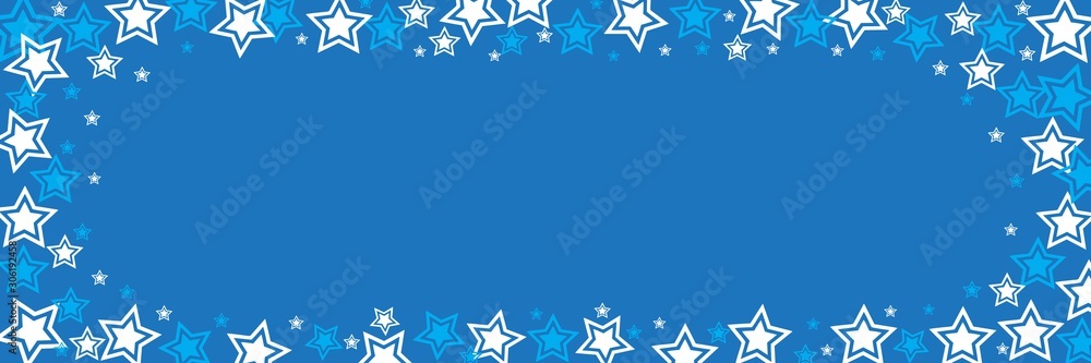 Obraz premium New Year or Christmas background with stars border for banner